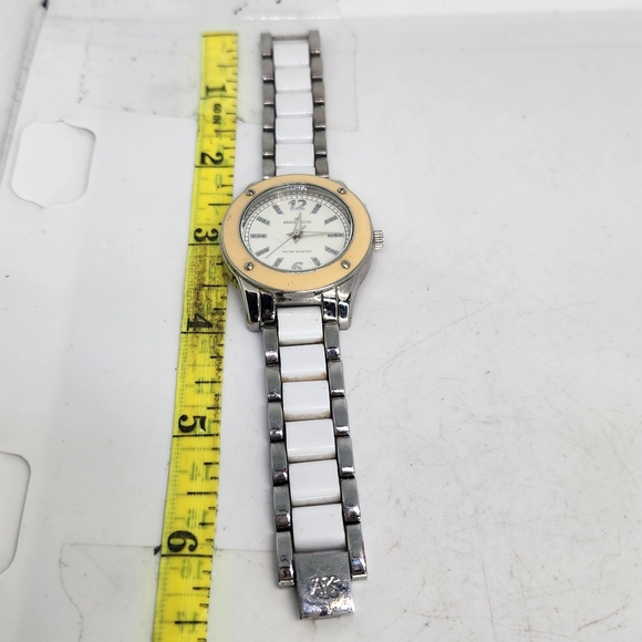 Anne Klein 10/9181 Two Tone Swarovski Quartz Analog Women's Watch New Battery - Picture 2 of 6